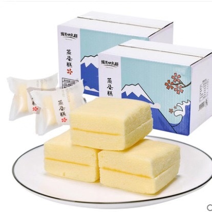 海盐芝士夹心蒸蛋糕 营养早餐糕 点心软面包网红零食蛋糕  